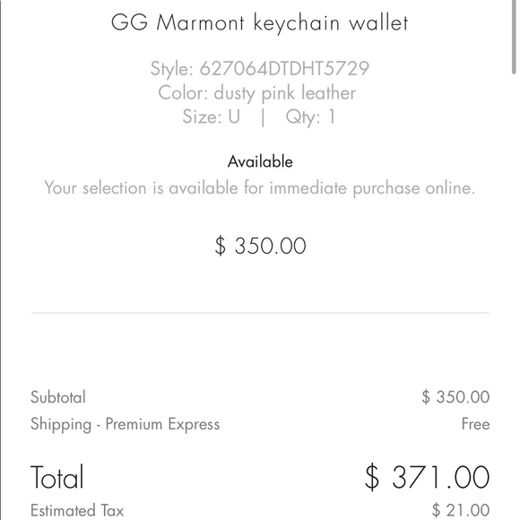 Gucci GG Marmont Keychain Wallet Dusty Pink Leather - Picture 5 of 12